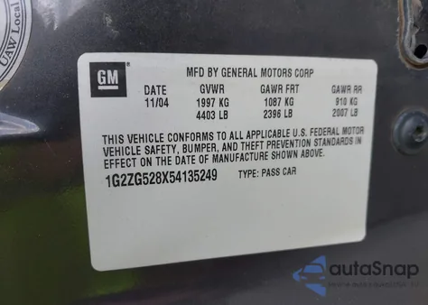 2005 Pontiac G6 z USA, uszkodzony, nr VIN 1G2ZG528X54135249